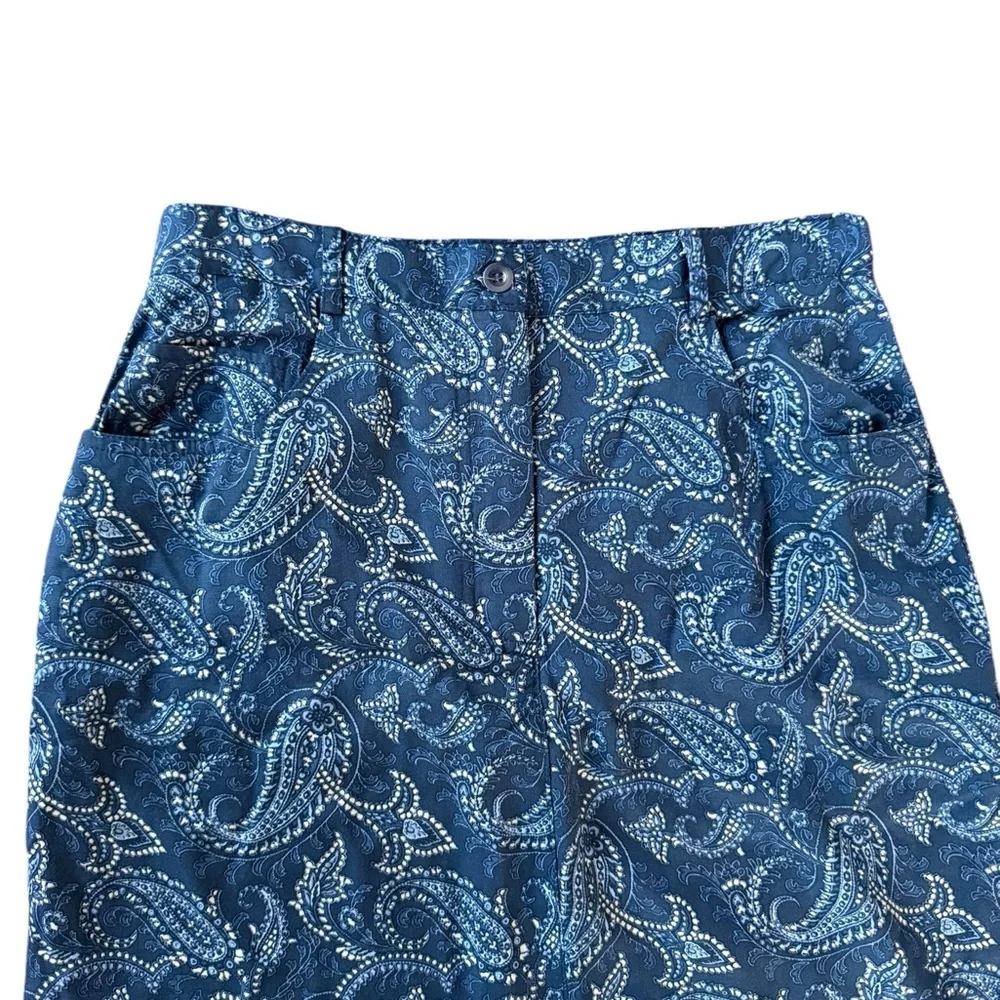 Coldwater Creek Vintage Y2K Rayon Blue Paisley Straight Maxi Skirt Size 8 - Picture 6 of 6